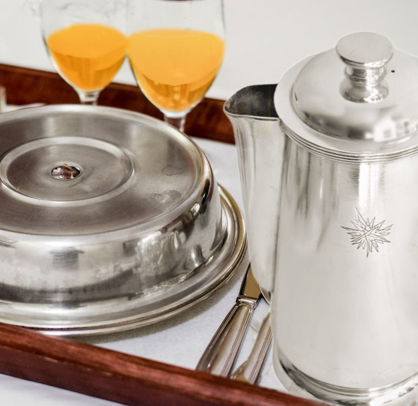 Large Vintage Beverly Hilton Hotel Silver Coffee Pot