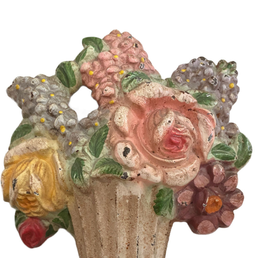 Hubley Floral Pink Rose Doorstop