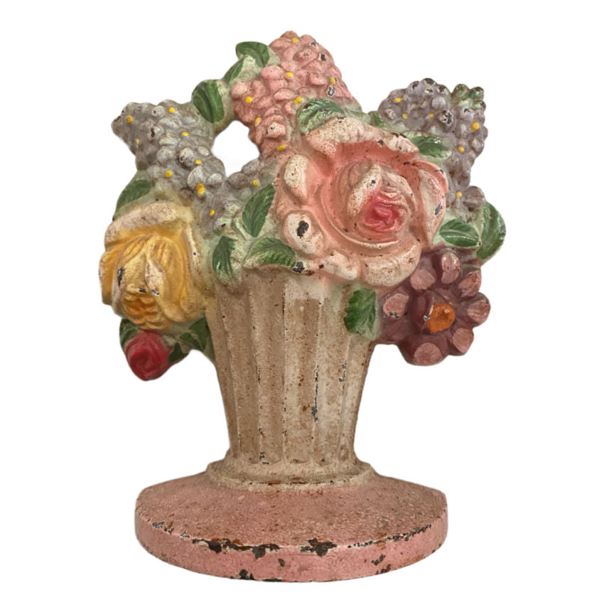 Hubley Floral Pink Rose Doorstop