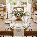 Italian Bee Linen Tri-Fold Napkins Set of 4