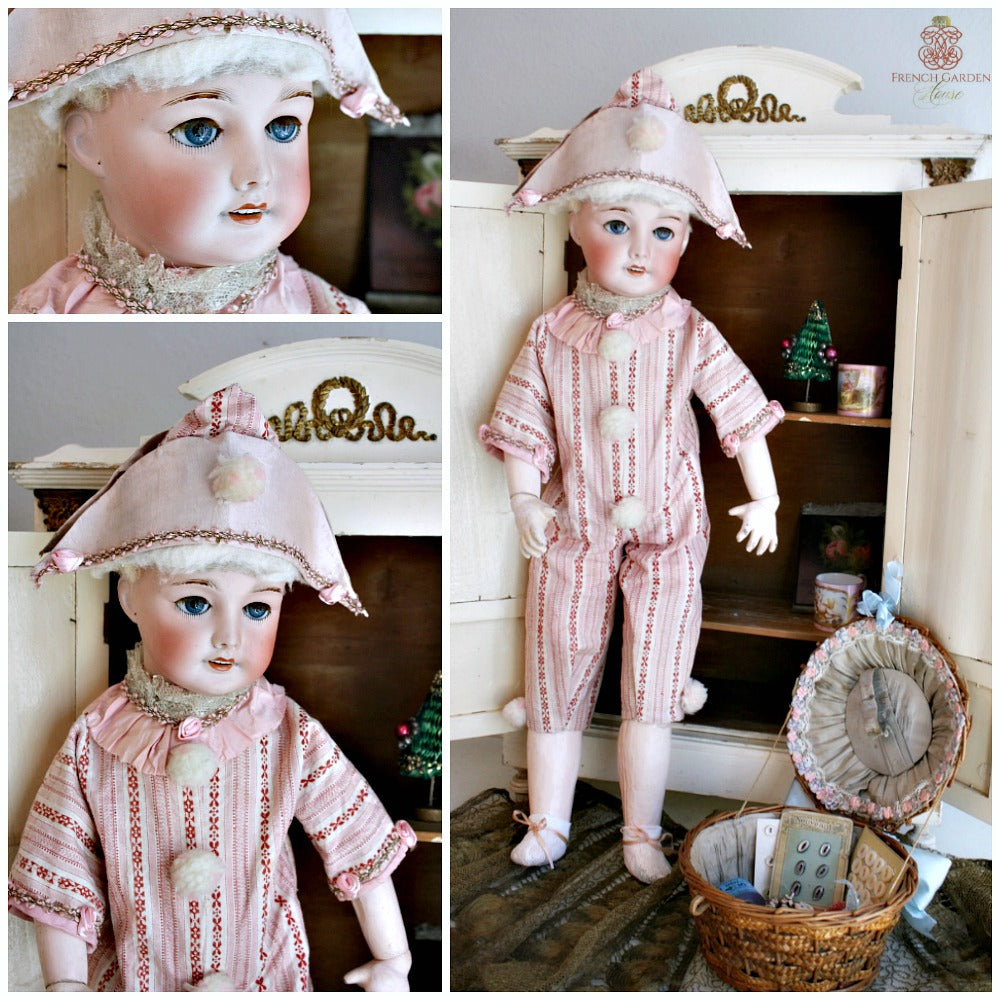 Discover a rare French bisque SFBJ Jumeau doll, marked and exquisitely detailed, perfect for collectors seeking timeless elegance and historic charm.