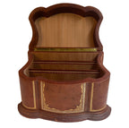 Large vintage Scuola del Cuoio Firenze leather letter box with lid, 22kt gold tooling. Handcrafted Florentine artistry from the historic postwar leather school.