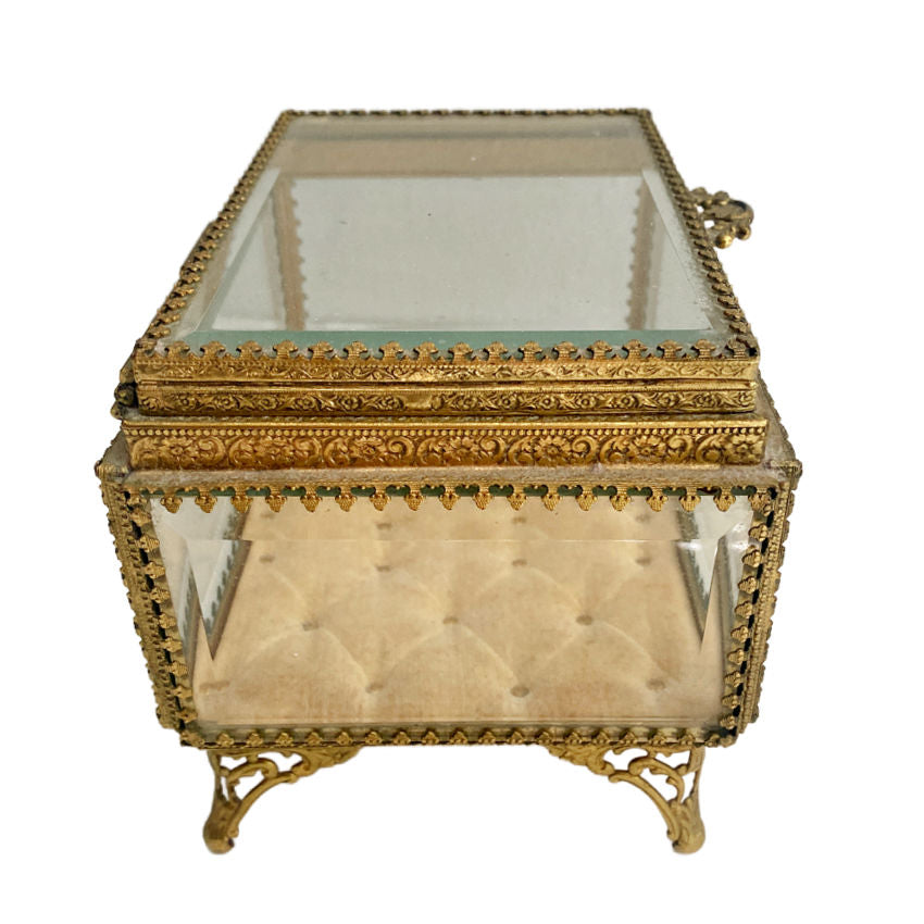 Antique French Ormolu jewelry casket