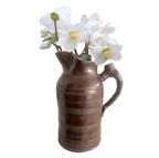 Large Antique French Pottery Wine Pitcher with Twig Handle
