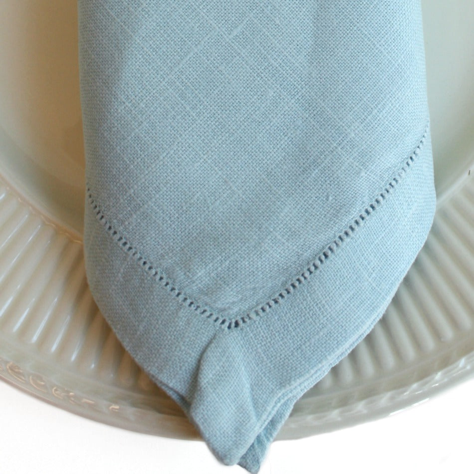 Light Blue Country Linen Luncheon Napkins Set of 4