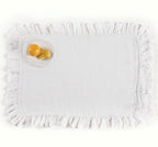 Linen Voile Lily placemats with ruffled edge set of four