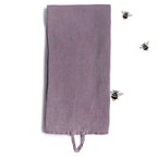 Provence lavender organic linen kitchen towel with hanging loop detail