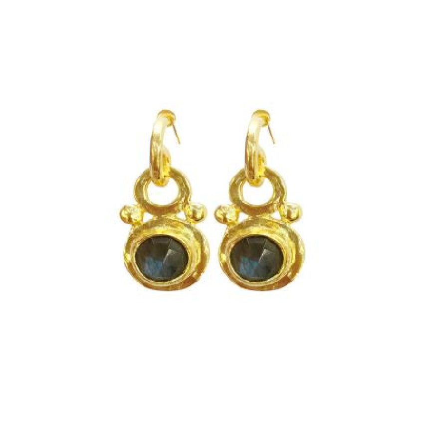 Lisette Labradorite Gold Earrings