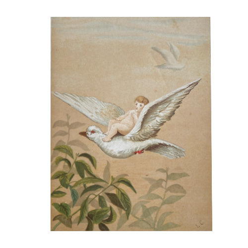 Louise Clarkson Whitelock Fly Away Fairies Chromolithograph 1882 Victorian Print