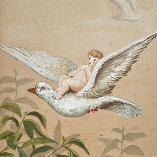 Louise Clarkson Whitelock Fly Away Fairies Chromolithograph 1882 Victorian Print