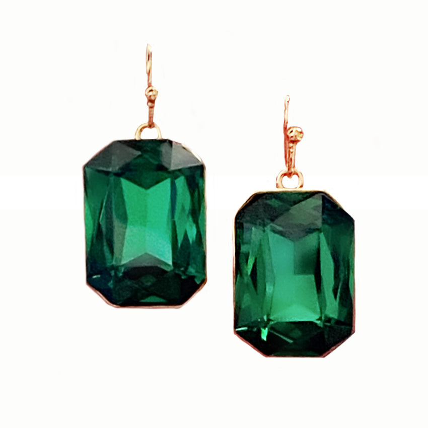 Luxury green emerald earrings