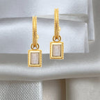 Lune Bezel Moonstone Earrings
