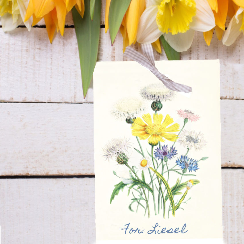 Luxurious Oversized French Wildflowers Tags