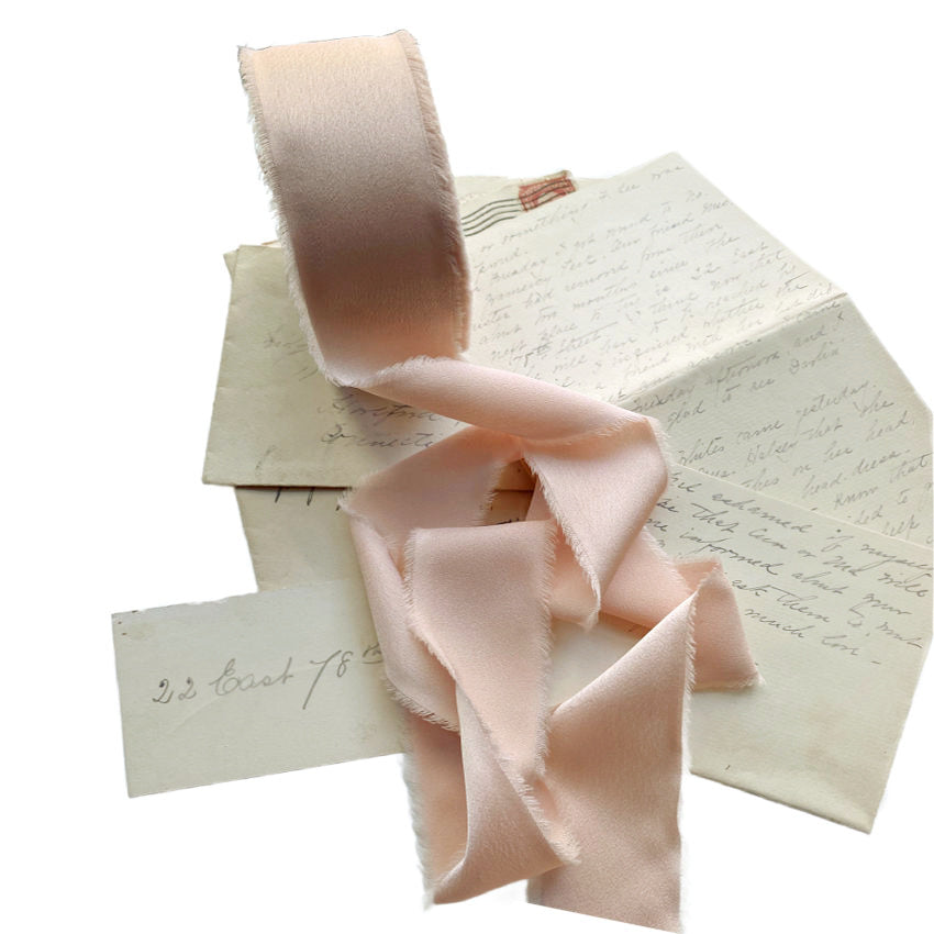 Soft, luxurious 1½-inch silk-feel ribbon in Blush Petal. Elegant Parisian trim for gift wrapping, décor, and couture-inspired creations.