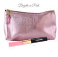 Elevate your beauty routine with the Brigitte luxury makeup bag in pink metallic leather – stylish, elegant, and perfect for travel or gifting.