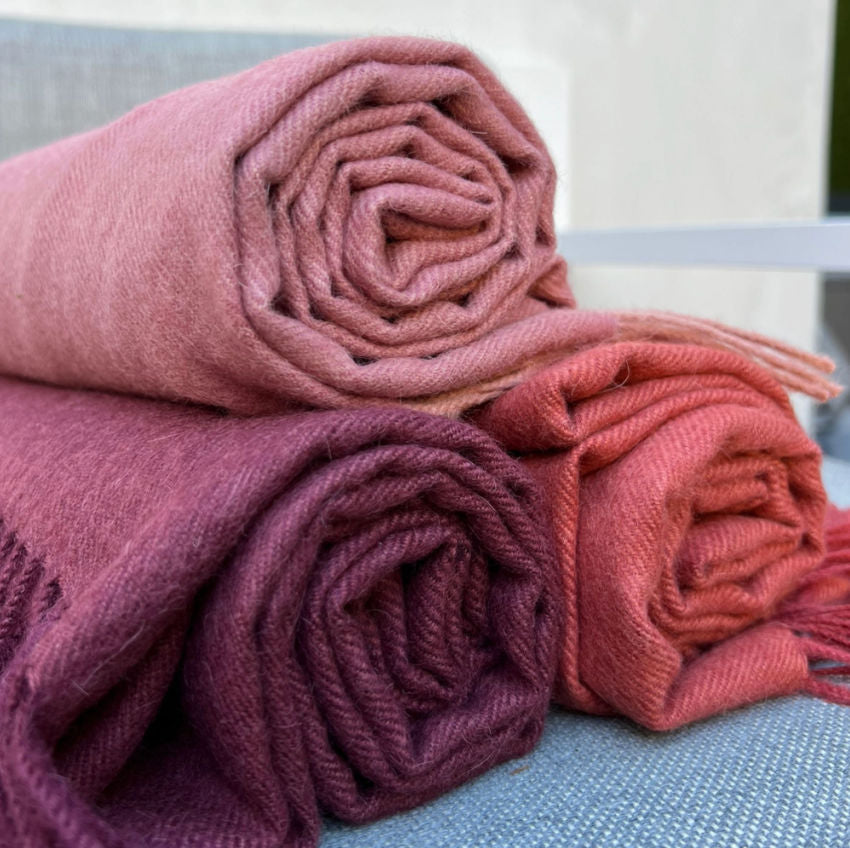 Luxury Quality Alpaca Throw Crimson