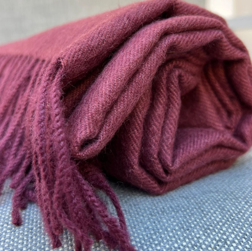 Luxury Quality Alpaca Throw Merlot