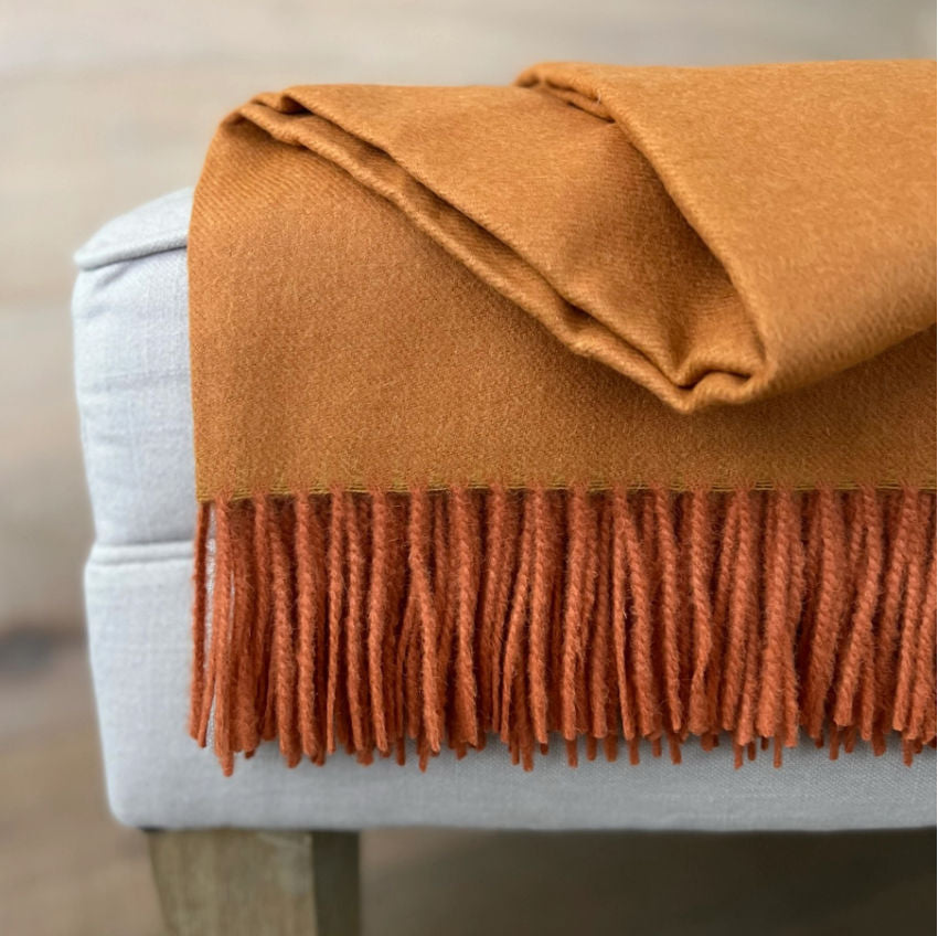 Luxury Quality Alpaca Throw Warm Ember