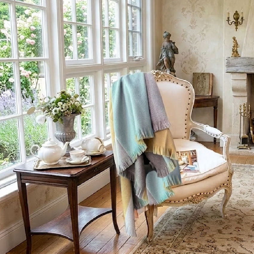 Lightweight luxury alpaca throw for bedroom or living room décor