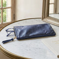 Elyse Lapis leather eyeglass case
