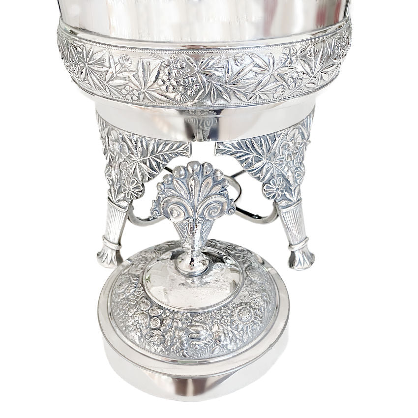 19th Century Aesthetic Design Silver Plated Tea Urn