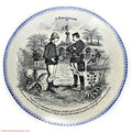 19th Century French Military Faience Plates Assiettes Parlantes Set of 3