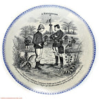 19th Century French Military Faience Plates Assiettes Parlantes Set of 3