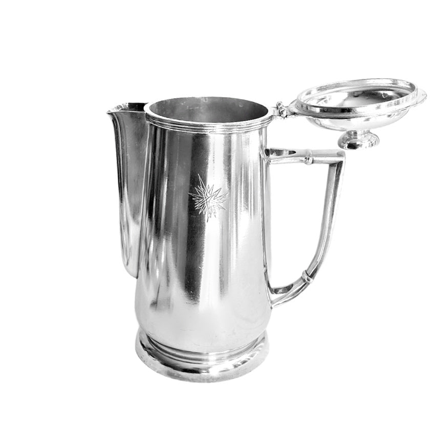 Large Vintage Beverly Hilton Hotel Silver Coffee Pot