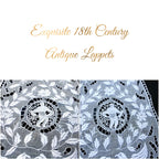 18th Century Hand Embroidered Ayrshire Figural Lace Lappets