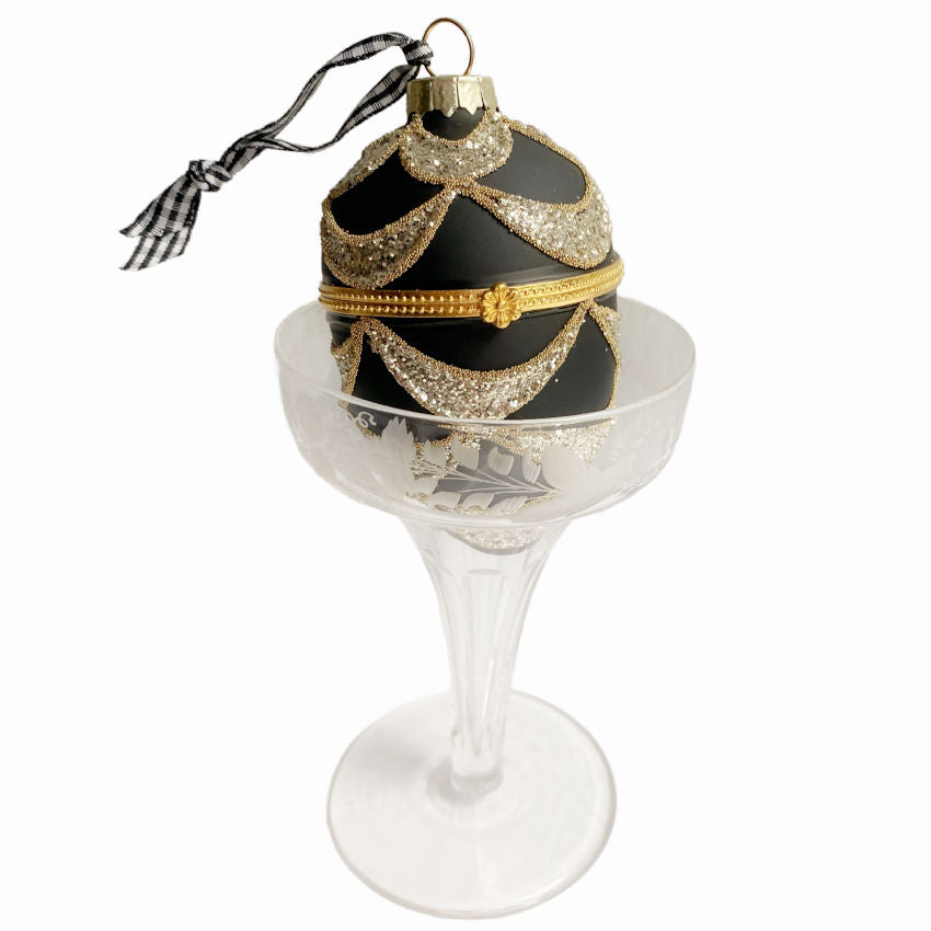 Noir Glass Secret Note Holiday Ornament