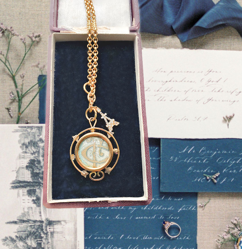 Objet Trouvé Antique Double Locket Charm Necklace in Gold