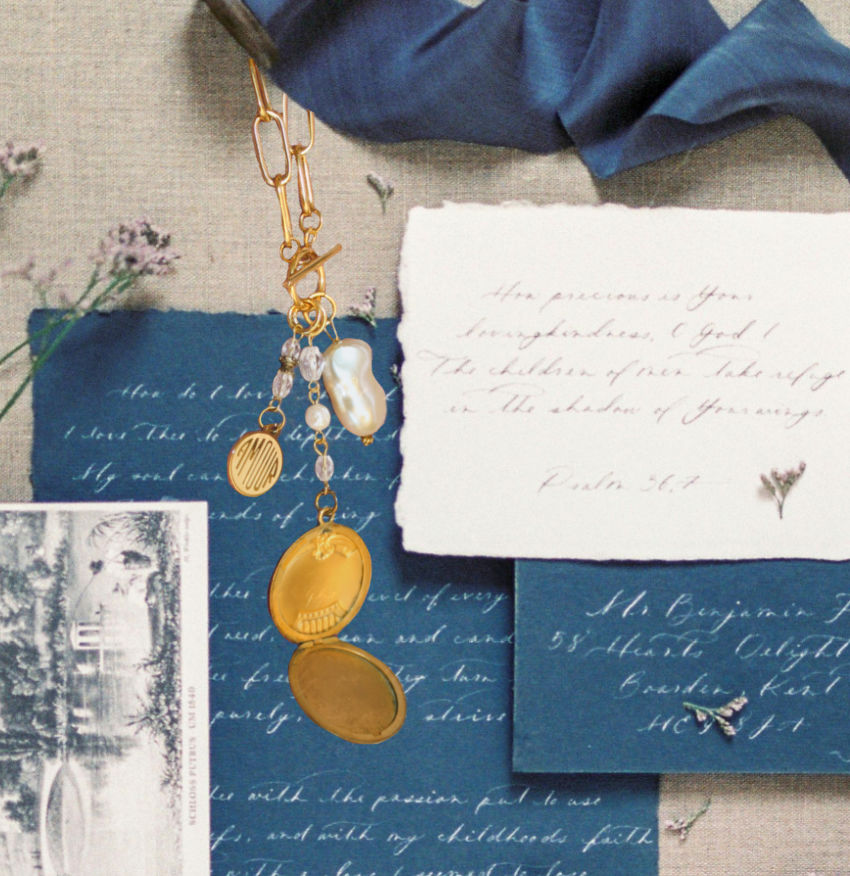 Objet Trouvé Antique Art Deco Locket Charm Necklace in Gold