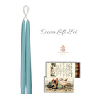 Hand Dipped Aqua Ocean Taper Candles Gift Set