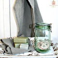 organic French green linen towel
