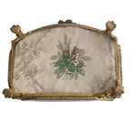 Ornate Gilt Filigree Jewelry Casket with Deep Pink Silk Velvet Lining