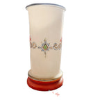 Antique decorative opaline vases with painted portraits and gilding base