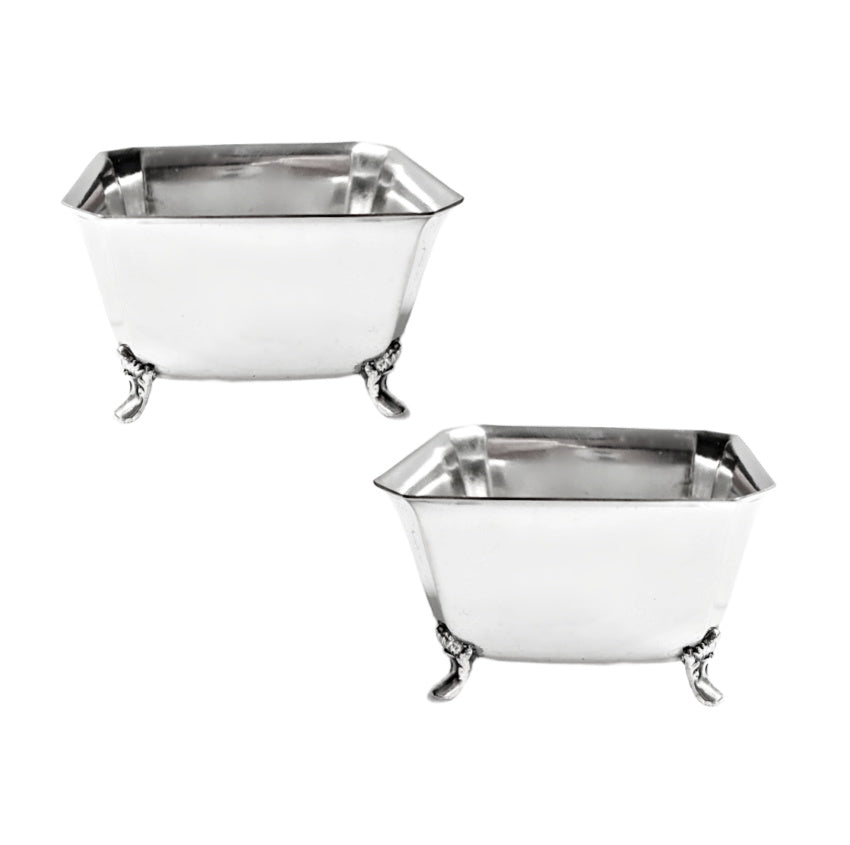 antique silverplate, Victorian nut bowls, footed silver bowls, unmarked silverplate, small serving dishes, vintage tableware, decorative silver, FrenchGardenHouse, collectible silver bowls, Victorian entertaining