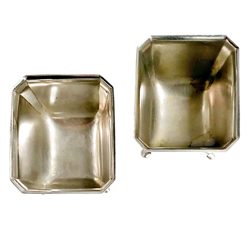 Pair Silver Plate Rectangular Serving Dishes for Mints