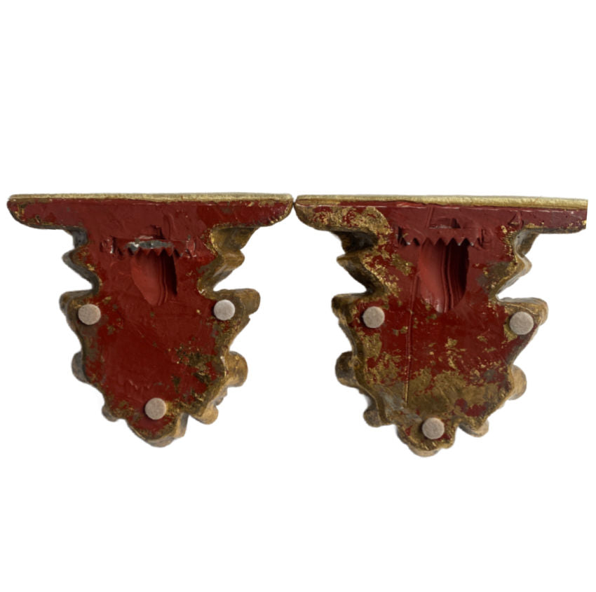 Pair 1920’s Italian Gilt Plaster Wall Brackets