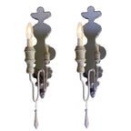 Decorative silvered mirror wall sconces french style