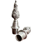 Pair of Silver Plated Flame Finials, Elegant Candelabra Accents