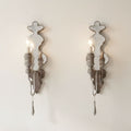 Aidan Gray style silvered mirrored wall sconces