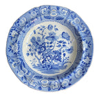 Pair of early 19th century Spode pearlware plates blue transferware