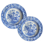 Antique Regency Spode blue pearlware plates pair circa 1820 England