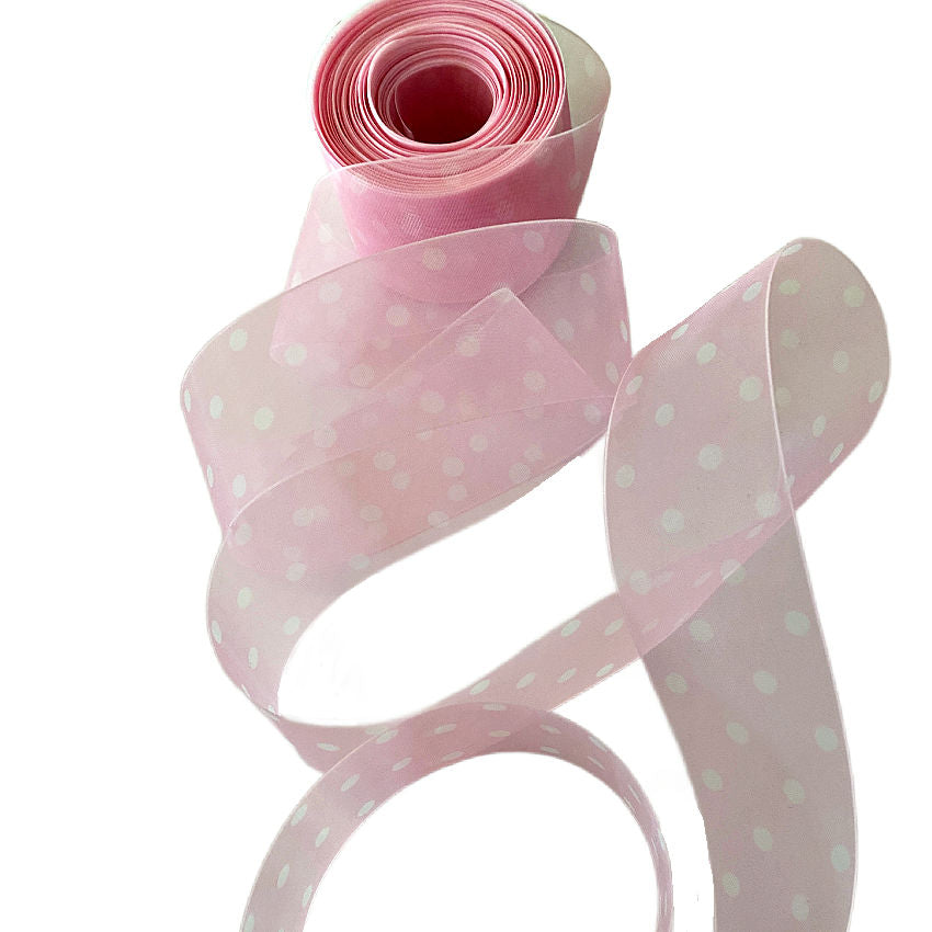 Parisian Pink Sheer Dotted Ribbon