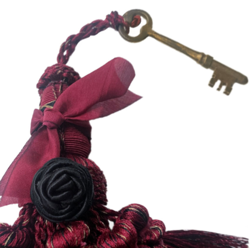 Parisian Atelier Merlot Tassel with Antique Key