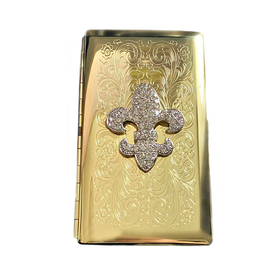 Parisian Atelier Rhinestone Fleur de Lis Card Holder Sample Sale