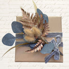 Parisian Atelier grey frayed velvet ribbon on packaged gift