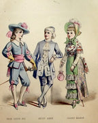 Antique French Hand Colored Children's Fashion Print