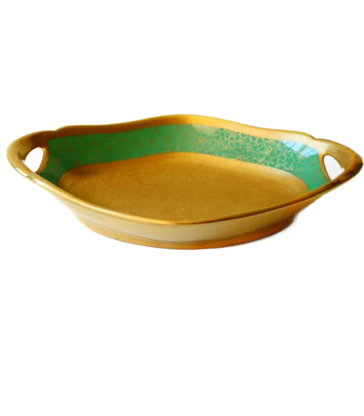 Pickard Heirloom Estate Gold Encrusted Green Bowl